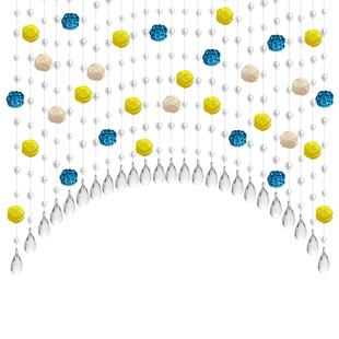 北欧水晶玻璃珠帘客厅玄关隔断帘卧室门帘装饰挂帘客厅门帘免打孔