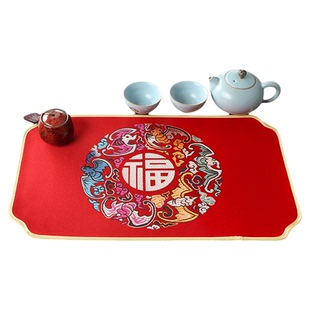 中式古典干泡小茶席禅意茶巾布垫子桌旗茶旗茶道茶杯茶垫布