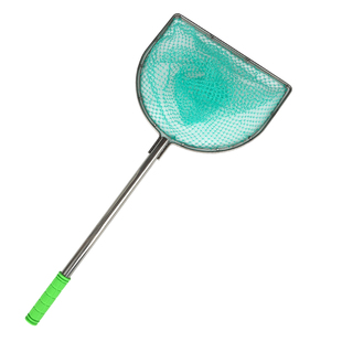 平头双圈抄网头304不锈钢鱼网兜浅抄网实心加粗鱼缸捞鱼网兜大号