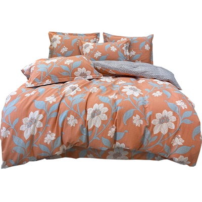 加厚100%全棉磨毛四件套田园风