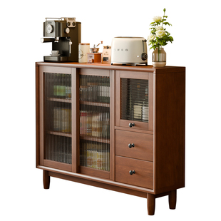 极窄超薄实木餐边柜靠墙一体厨房20cm窄边柜矮柜客厅茶水柜储物柜