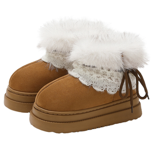 2025巨好看的雪地靴女款冬季加绒低帮2025新款靴子女鞋子毛毛棉鞋