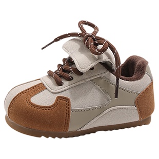 儿童加绒休闲鞋女童韩版阿甘鞋秋冬季新款软底防滑二棉鞋子魔术贴