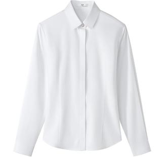 【含桑蚕丝】HLA/海澜之家长袖女士正装衬衫秋冬新商务职业白衬衣