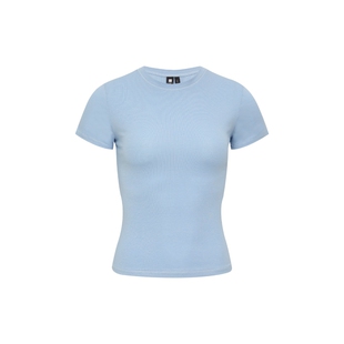 Oneup天丝亚麻修身短袖t恤女夏美式正肩纯色休闲运动亲肤透气上衣