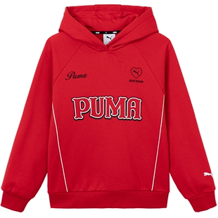 PUMA彪马官方新款儿童童装长袖卫衣连帽设计宽松赛车风加绒运动衫