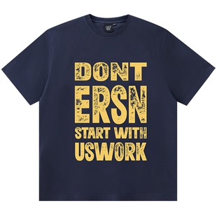 【陈奕恒同款】ER斑驳字母短袖圆领T恤2026夏潮牌美式高街宽松