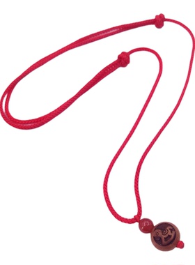 桃木生肖吊坠红绳宝宝婴儿童项链