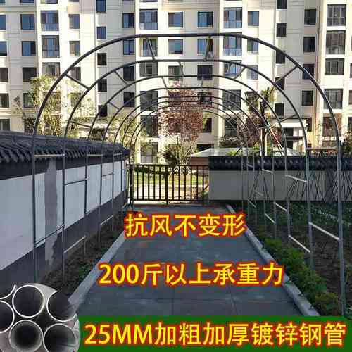 加粗镀锌钢管拱门葡萄架月季爬藤架绿植爬藤架子弧形拱门铁艺架