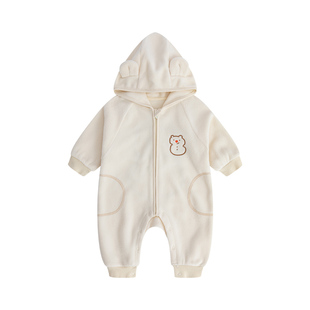 【抗静电】麦拉贝拉婴儿摇粒绒连体衣哈衣宝宝外出服春秋衣服爬服