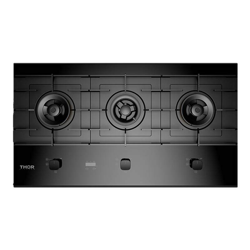 索而90J2嵌入式燃气灶煤气灶家用 5.2kW猛火三眼灶智能定时灶具