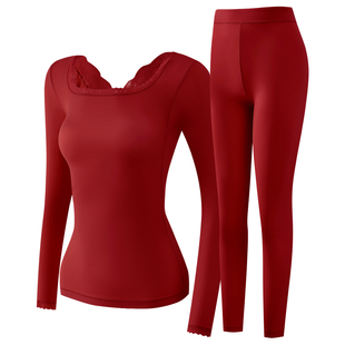 超薄美肤衣内衣女蕾丝花边秋衣秋裤套装恒温肌底衣美体显瘦打底衣