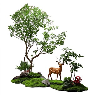 室内景观造景高档仿真树马醉木屏风隔断绿植客厅装饰人造植物摆件