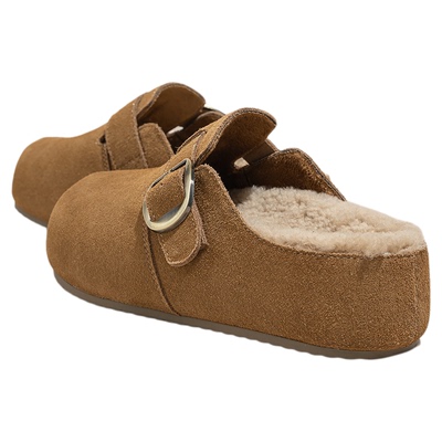 Snowelf厚底加绒勃肯拖鞋毛毛鞋