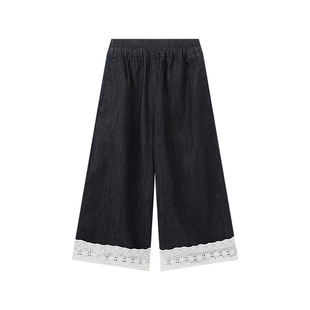 布丁哈鲁童装夏装女童休闲牛仔裤2026夏新款儿童洋气百搭花边裤子