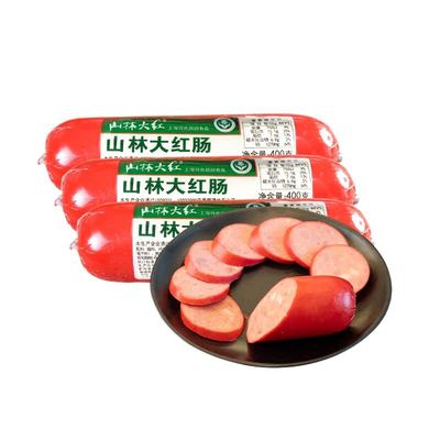 山林大红肠绿标红肠400g老上海传统特色风味猪肉肠即食真空香肠