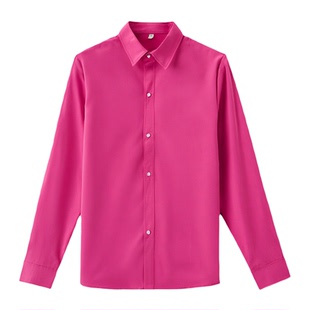 男士演出长袖衬衫彩色纯光面舞台大合唱团服装舞蹈主持人表演衬衣