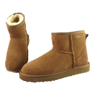 DANANUO羊皮毛一体雪地靴低筒 男女冬季百搭加厚羊毛保暖棉鞋短筒