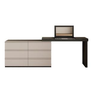 翻盖实木梳妆台斗柜一体卧室现代简约化妆收纳柜新款床尾电脑桌子