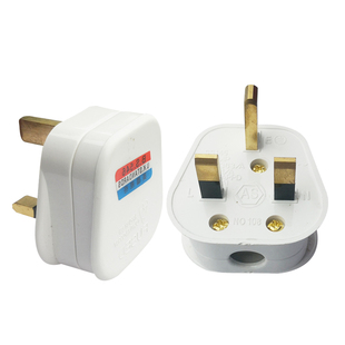 英制英规英标13A方脚插头香港式三脚带保险管工业电源线接线插头