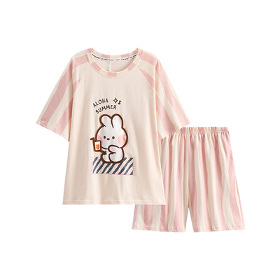 芬腾女士卡通纯棉短袖睡衣