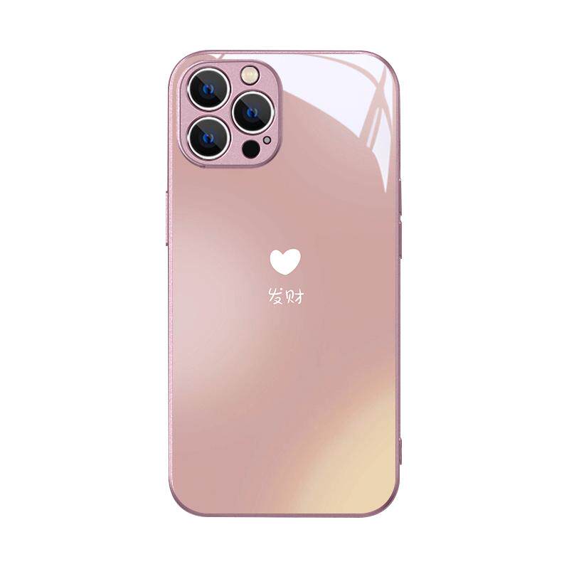 情侣iPhone15手机壳苹果17想发财16promax爱心12小众13/14文字11pro简约8plus个性男女xr玻