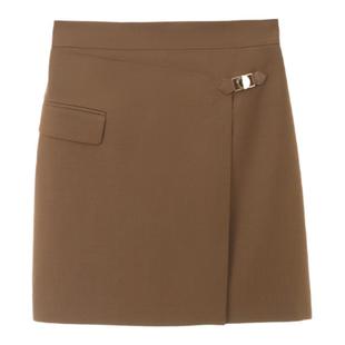 朗姿羊毛收腰法式a字短裙高腰时尚冬季新款气质高级感百搭半身裙