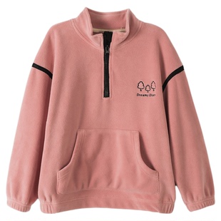 女童秋上衣外套2026新款女孩儿童春秋洋气加绒加厚女童外套女款秋