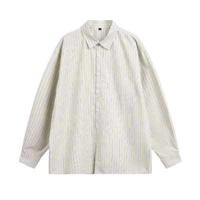 HomePanda复古条纹衬衫男春季