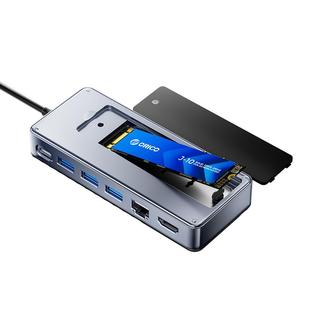 orico奥睿科适用macbook拓展坞typec移动固态硬盘盒M2扩展NVMe存储转换器投屏外接电脑usb多接口扩展坞集线器