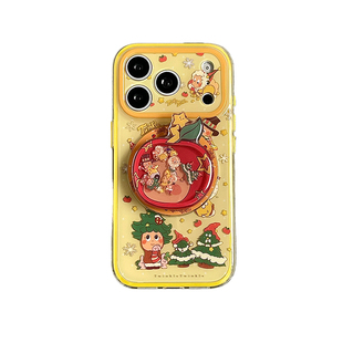 二合一磁吸卡通圣诞树星星小人适用苹果17promax手机壳iphone16pro新款15带支架14双层13女17全包防摔保护套