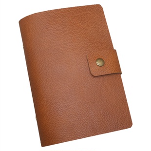 包邮头层牛皮按扣笔记本A5活页夹记事手帐复古真皮软面抄日记皮套