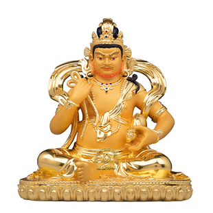 黄财神铜佛像藏传客厅密宗铜像尼泊尔鎏金巴拉五方财神爷家用摆件