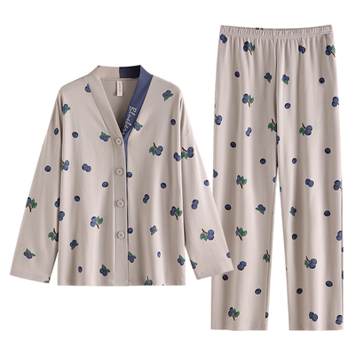 睡衣女士纯棉春秋长袖月子家居服