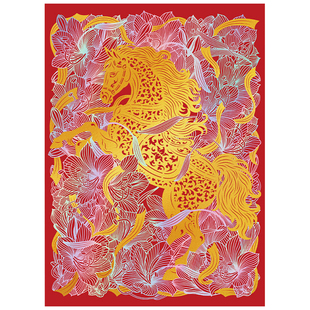 TOI图益拼图成人1000片手工diy玩具植绒烫金马年新年装饰马跃新程