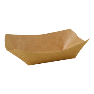 牛皮纸船盒一次性餐盘薯条打包盒船型炸鸡盒子小吃碗摆摊专用纸托