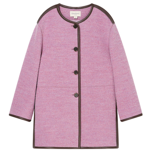 Goodland美地100绵羊毛圆领落肩大衣外套女2025冬新款LC35580140