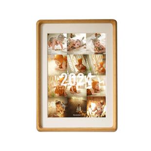 洗照片做成相框diy定制装裱实木挂墙年度一周岁纪念礼物照片框