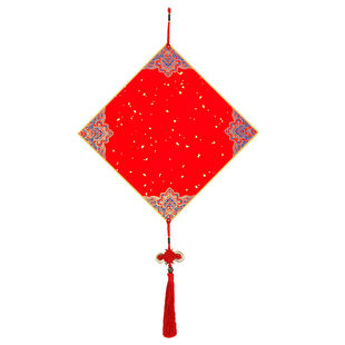 万年红硬卡福字斗方中国结挂件春联宣纸卡纸手写福字福卡毛笔书法