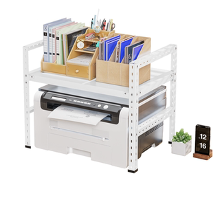 桌面打印机置物架办公桌上小型双层多功能文件收纳整理抬增高架子