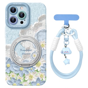 云花适用苹果16手机壳2026新款iphone17promax套14pro镜头15pm全包13por的x硅胶挂绳i11斜跨xr夏天ip12带支架