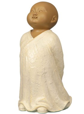 新中式禅意铁矿石小和尚摆件