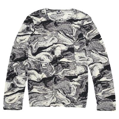 STILLYOU个性黑灰水墨满印薄罩衫