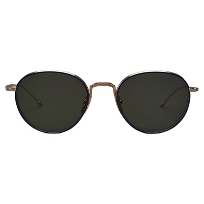 [6期免息]THOM BROWNE 黑色时尚圆框太阳眼镜墨镜