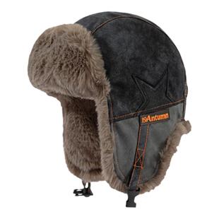 Vintage Trapper Hat复古仿兔毛加绒加厚雷锋帽皮革拼接保暖护耳