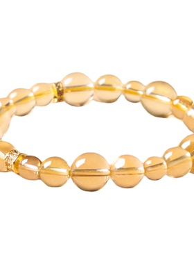 黄水晶天然黄色手串转运珠