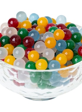 七彩玛瑙圆珠供品供曼扎盘无孔