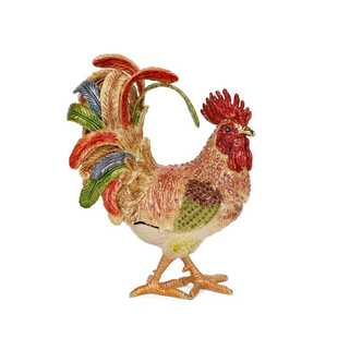 可爱创意公鸡小摆件合金家居书房书架茶桌办公室桌面小摆设装饰品