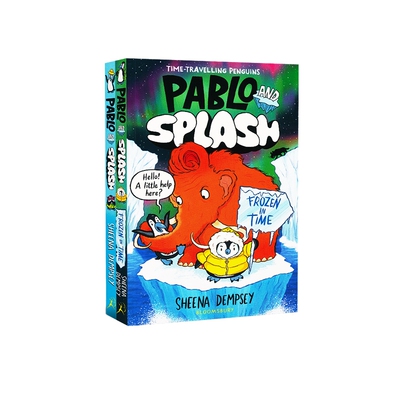 漫画桥梁书 企鹅巴布罗与水花 Pablo and Splash Frozen in Time 英文原版 儿童图像图画小说 幽默冒险故事6-12岁 漫画章节