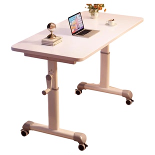 可移动床边桌办公书桌笔记本电脑桌升降桌卧室学生学习桌写字桌家用长方形工作台多功能懒人桌子出租屋小桌板